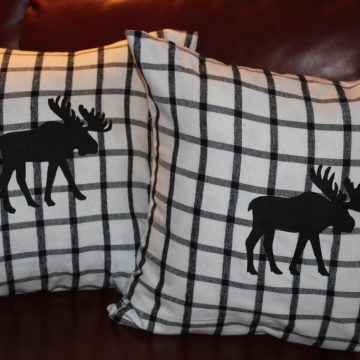 Buffalo Check Moose Pillow